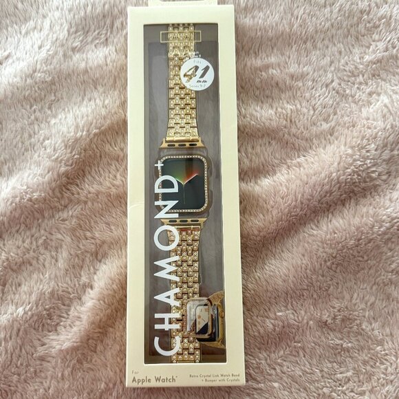 NIB Pink Sky Brand Chamond + Apple Watch Band - Retro Crystals and Bumper - Picture 1 of 7
